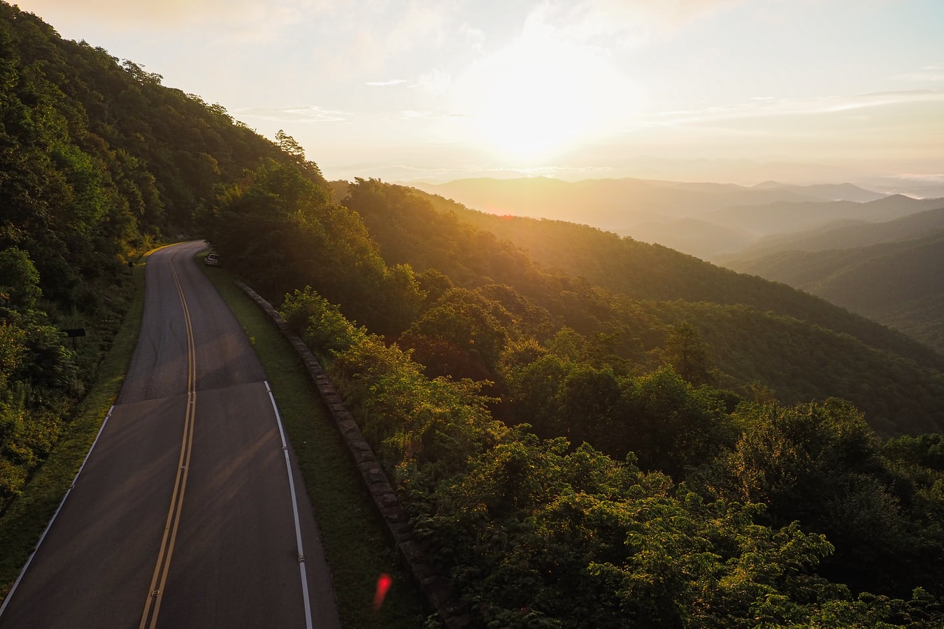 Aerial view of mountain road